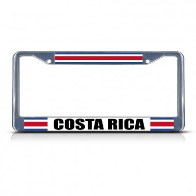 COSTA RICA RICAN FLAG Metal License Plate Frame Tag Border Two Holes   322190866939